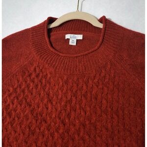 New Croft & Barrow Red Waffle Knit Sweater Womens XXL Cozy Holiday Christmas Nwt